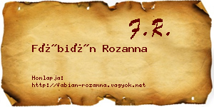 Fábián Rozanna névjegykártya